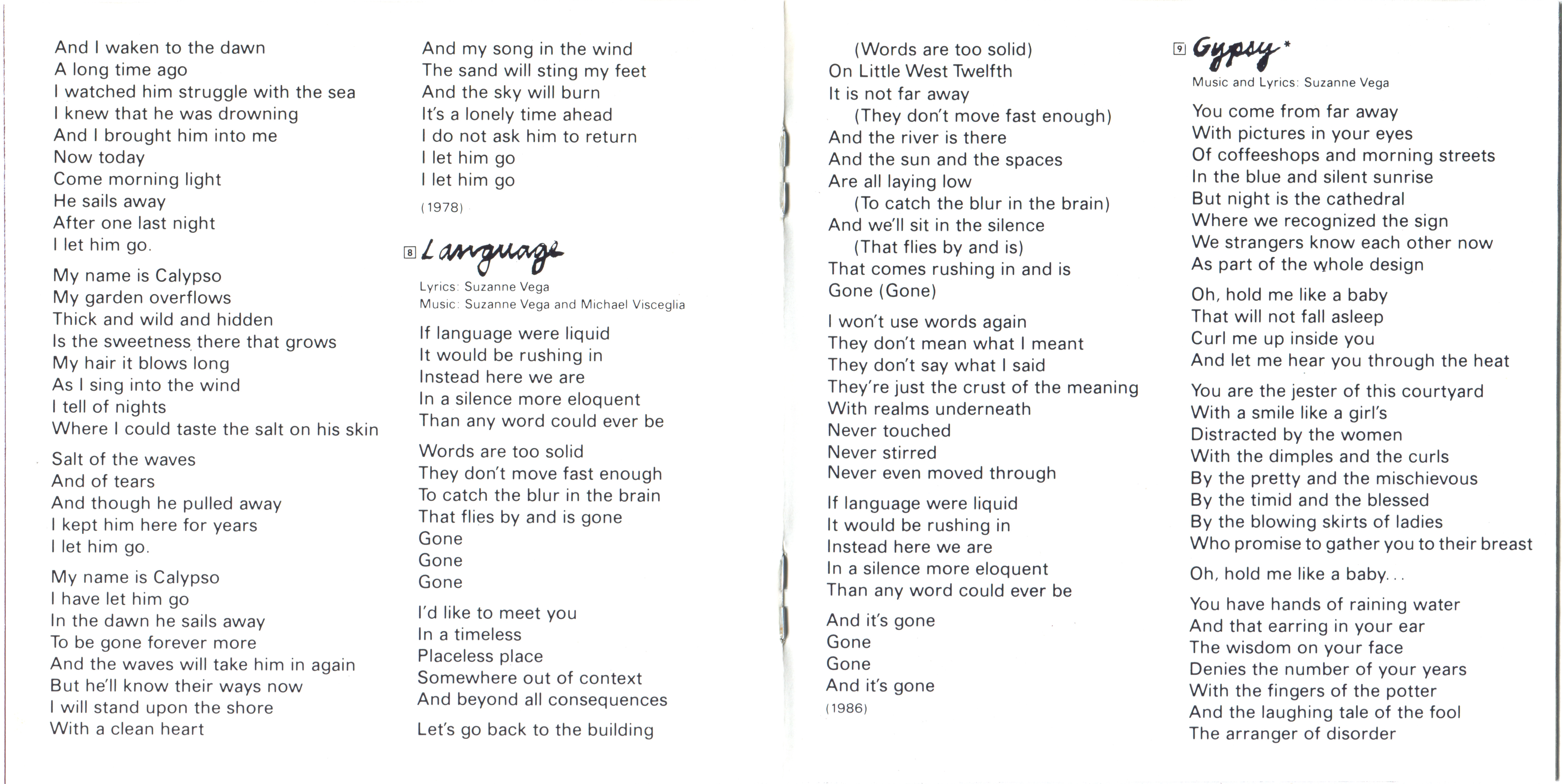 Suzanne Vega  Solitude Standing : Booklet 4